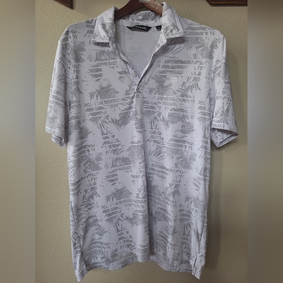Travis Mathew Other - Travis Mathew Polo Collared Golf Pima Cotton White/Gray Mens Size L